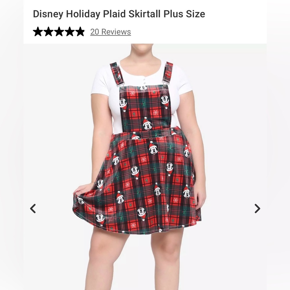 Her Universe Disney Holiday Plaid Skirtall - Picture 2 of 10